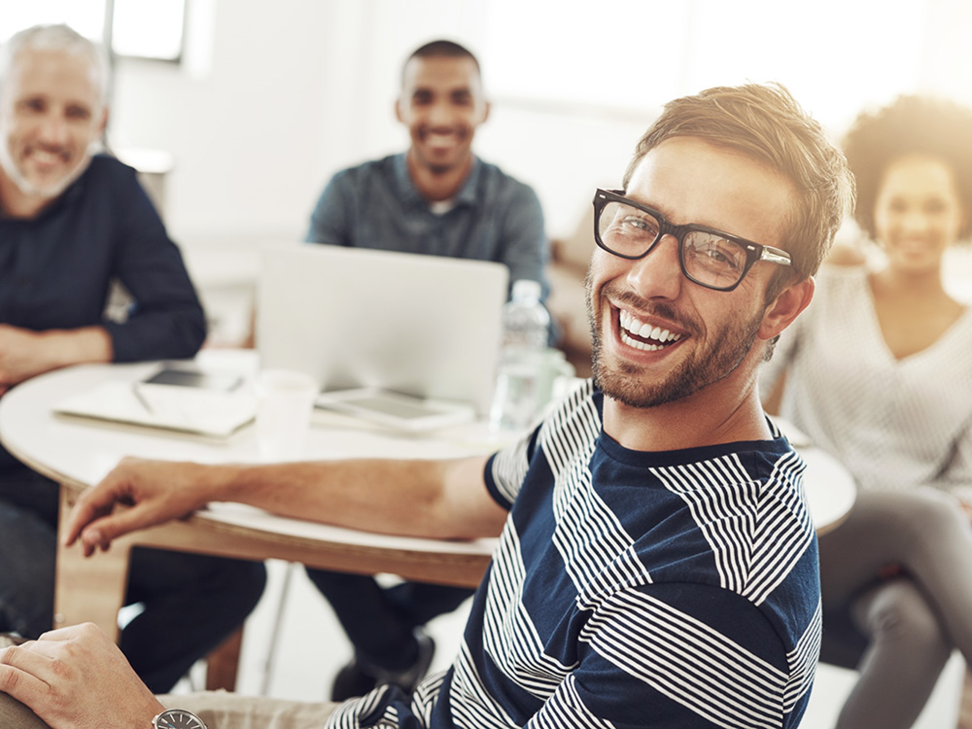 Man smiling towards the camera